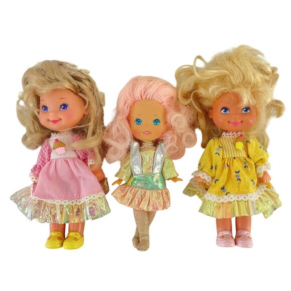 Vintage 80s Mattel Cherry Merry Muffin Moon Dreamers Crystal Starr 3 Doll Lot